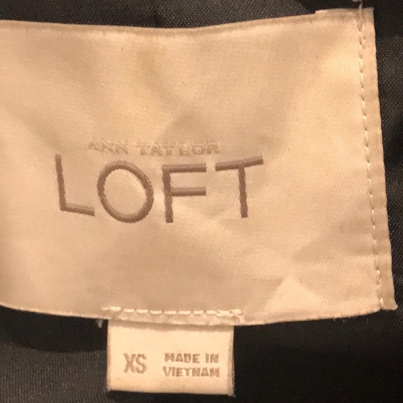 Ann Taylor Loft Cross-Zip Grey Coat with Brass - Picture 3 of 6